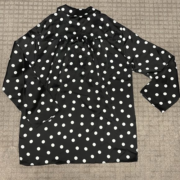 WeWoreWhat Caftan Oversized Polka Dot Shirtdress Black - Picture 6 of 6
